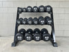 180KG Round Black Rubber Dumbbells+3-Tire Rack (EZ037C180KG-047) Thick Handle 33mm 8 Pairs