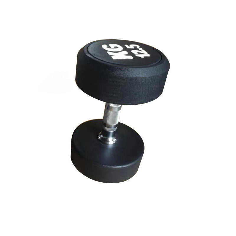 135KG Round Black Rubber Dumbbells+Dumbbell Rack (6 pairs)