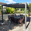 Louvred Charcoal Pergola 3x4m with 3 Blinds Set - www.ezyliving.co.nz