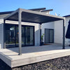 Louvred Charcoal Pergola 3x4m with 3 Blinds Set - www.ezyliving.co.nz