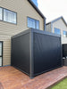 Louvred Black Colour Pergola 3x4m + 3 Blinds Set