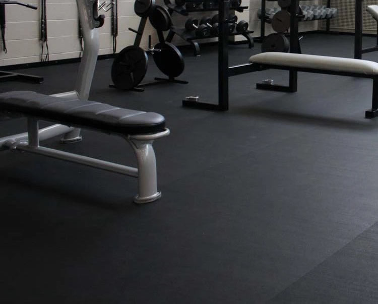 Rubber Mats Gym Tiles  BLACK 500x500mm 15mm