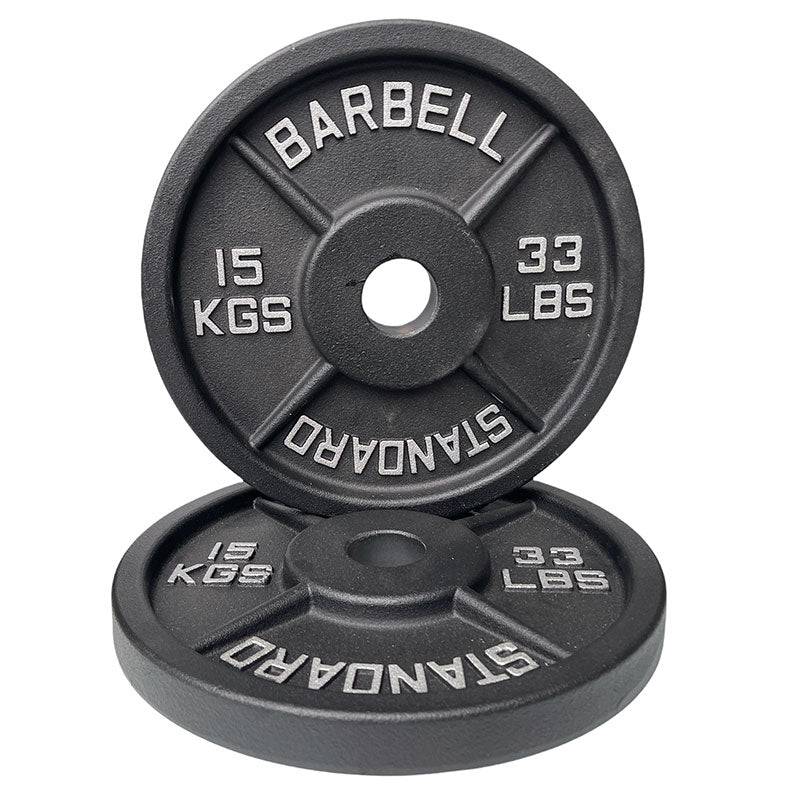 140KG Barbell Combo: 2.2m 700lbs Bar+120KG Cast Iron Plates - www.ezyliving.co.nz